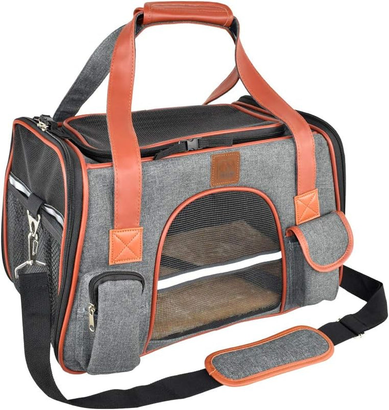 Pet Carrier for Cats and Small Dogs Airline Approved Soft Sided Carrier,Ventilated Pet Travel Carrier,Car Seat Safe Carrier